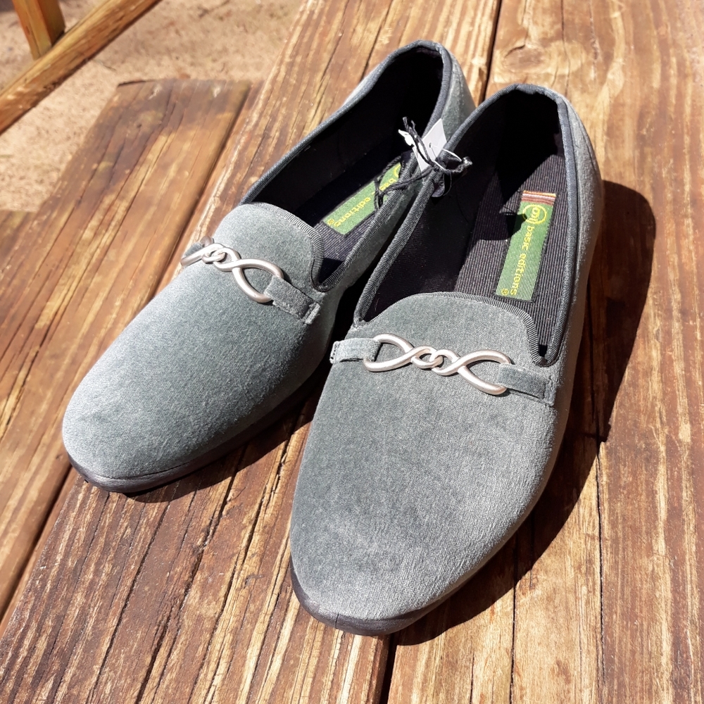 90s Basic Editions Velvet Loafers Gray Silver Size 9